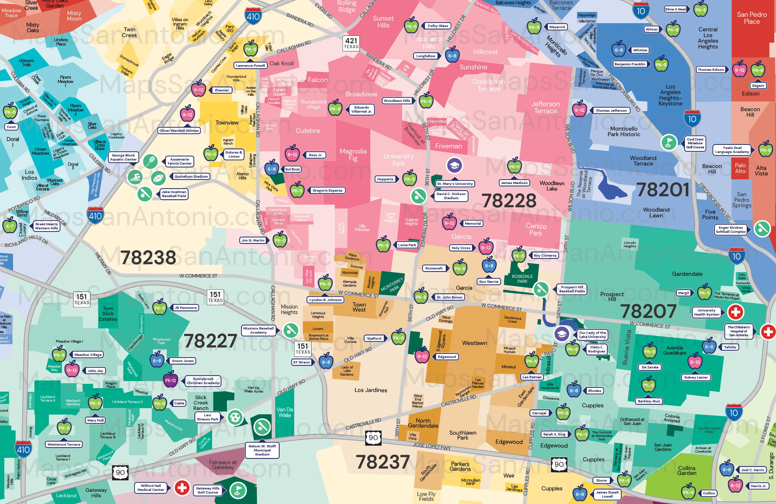 Central West Maps Of San Antonio Neighborhood Maps Of San Antonio